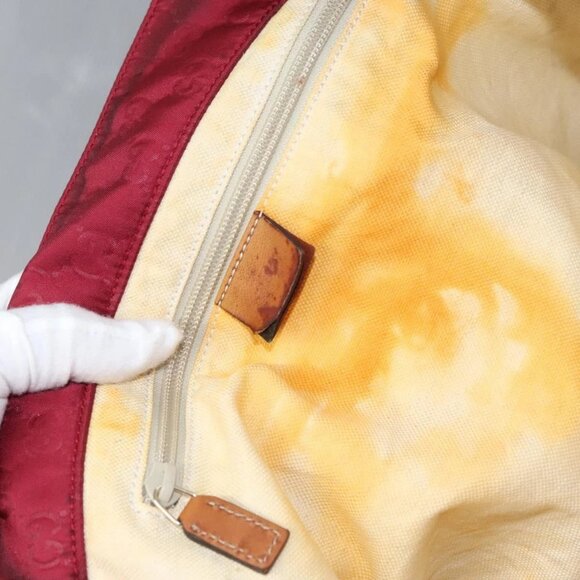 GUCCI GG Canvas Tote Bag Nylon Red 282439 Auth 114411 - Picture 13 of 16